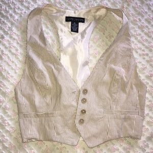 Tan and cream stripped fashion vest